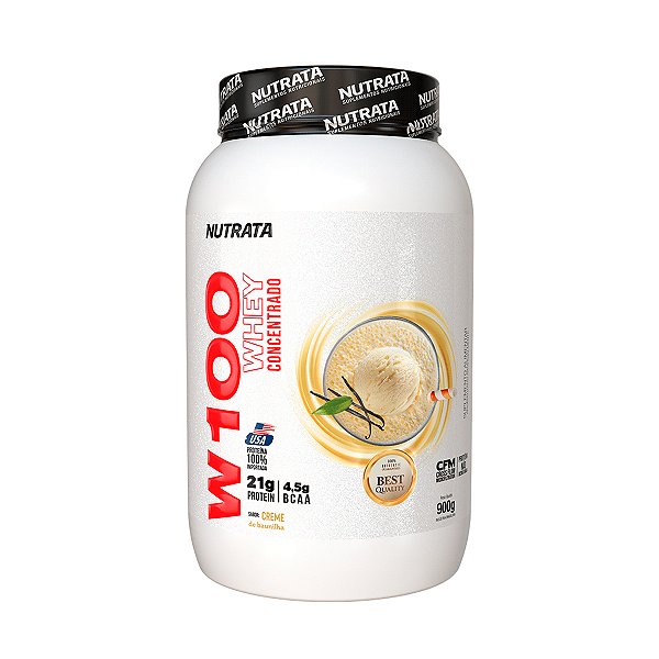 W100 Whey Concentrado Creme de Baunilha - 900g - Nutrata